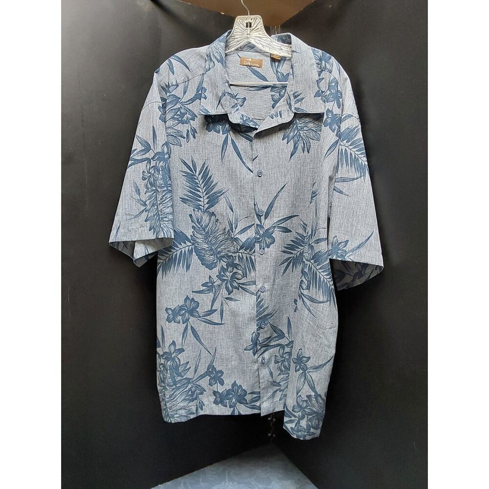 Men's 3 XL casual shirt blue foliage by Cafe Luna button up